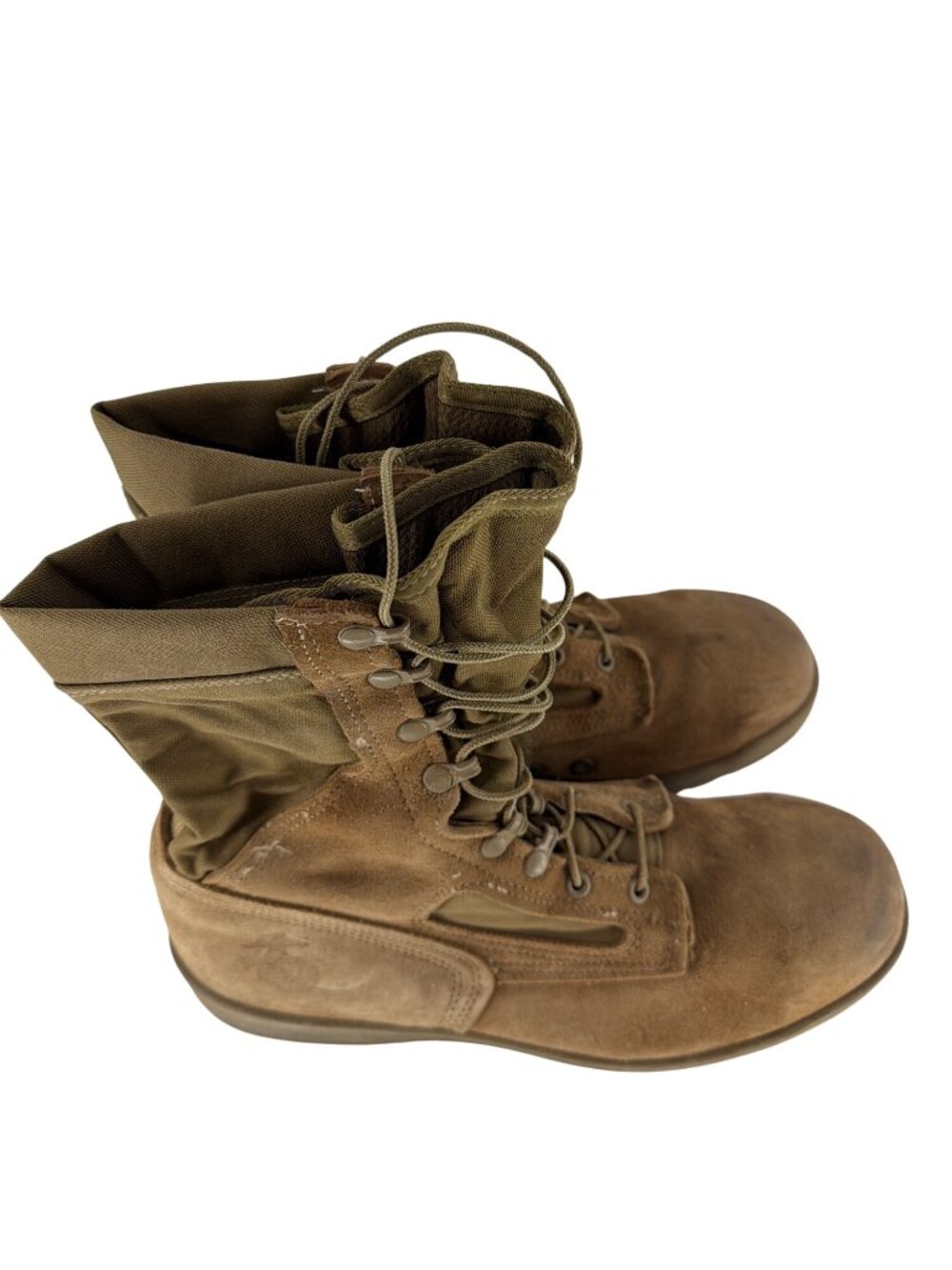 USMC Military Combat Boots Tan Suede Leather & Nylon Size 10R